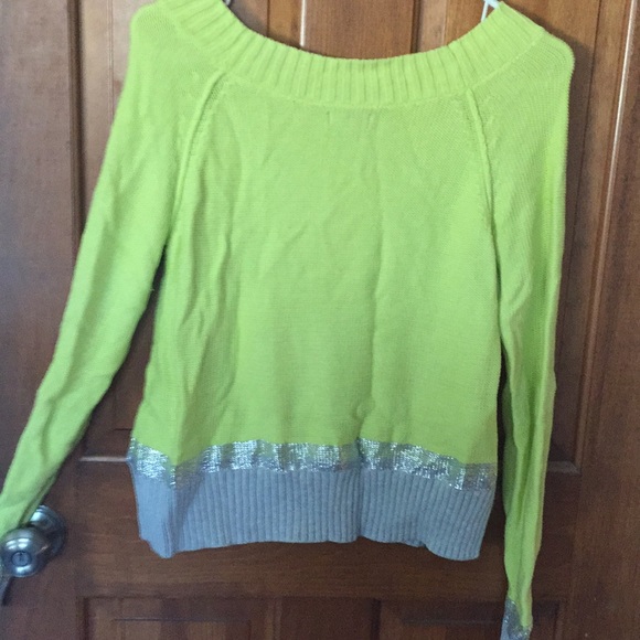 Express lime green/silver sweater - Picture 2 of 2
